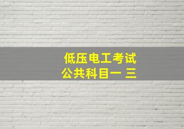 低压电工考试公共科目一 三